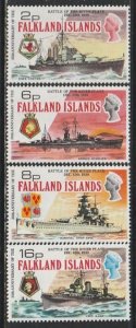 1974 Falkland Islands - Sc 237-40 - MNH VF - 4 single - Battleships