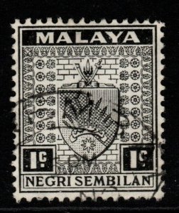 MALAYA NEGRI SEMBILAN SG21 1936 1c BLACK FINE USED