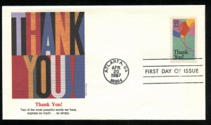 US 2269 Special Occasions - Thank You UA Fleetwood cachet FDC