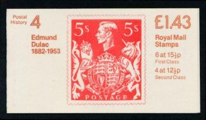 GREAT BRITAIN MINT NH (MNH) BOOKLET P.H. #4 DULAC B