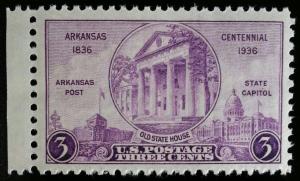 1936 3c Arkansas Statehood Centennial Scott 782 Mint F/VF NH