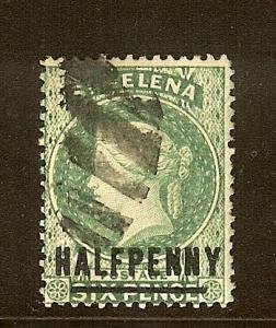 St Helena, Scott #33; 1/2p on 6p Queen Victoria, Used