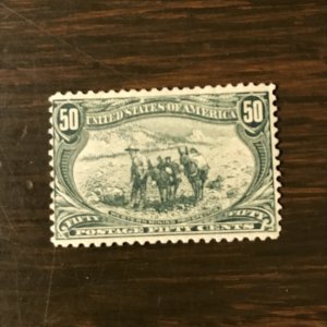 US SCOTT 291 - 50¢ Trans-Mississippi Expo (2) - M, F/VF - P.O. Fresh, Nice Color