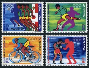 Ethiopia 630-633, MNH. Mi 716-719. Olympics Munich-1972. Running, Soccer,Cycling