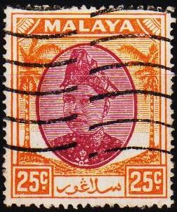 Selangor.1949 25c S.G.103 Fine Used