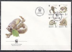 Estonia, Scott cat. 270-273. Squirrels on W.W.F. issue. First day cover. ^