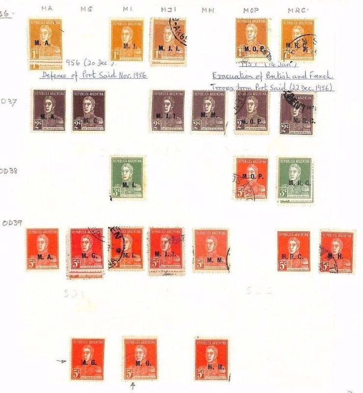 SA1120 ARGENTINA Official Overprint Original Album page from oldtime collection 