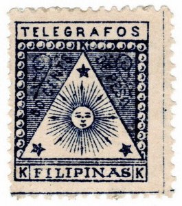 (I.B) Philippines Telegraphs : 50c Blue (1898)