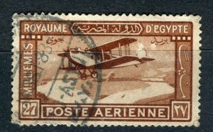 EGYPT; 1929 early Airmail issue fine used Shade of 27m. value