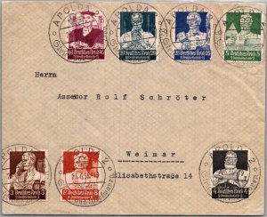 GERMANY POSTAL HISTORY COVER SEMI-POSTAL 7 STAMPS SPECIAL CANC APOLDA YR'1934