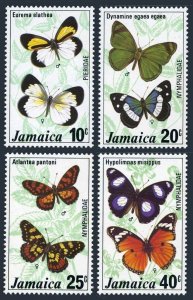 Jamaica  423-426, 426a sheet, MNH. Mi 423-426, Bl.11. Butterflies, 1977. Eurema