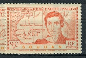 FRENCH COLONIES: SOUDAN 1939 Caillie issue fine Mint hinged 90c. value