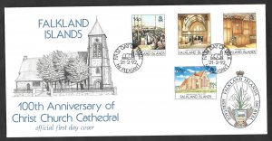 FALKLAND ISLANDS  CHRIST CHURCH  FIRST DAY COVER   1992