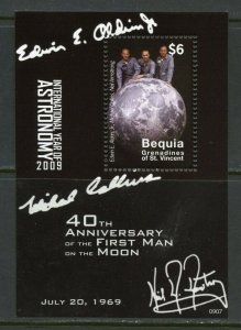 BEQUIA  40th ANNIVERSARY OF THE FIRST MAN ON THE MOON SOUVENIR SHEET MINT NH