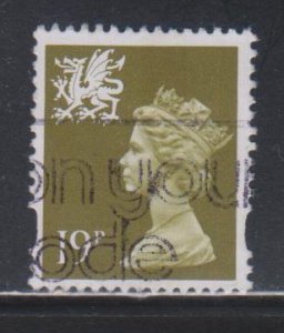 Great Britain,  WALES,  19p Machin (SC# WMMH58) Used