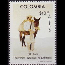 COLOMBIA 1977 - Scott# C642 Coffee Growers Set of 1 NH