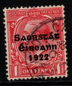 IRELAND SG53 1922 1d SCARLET FINE USED