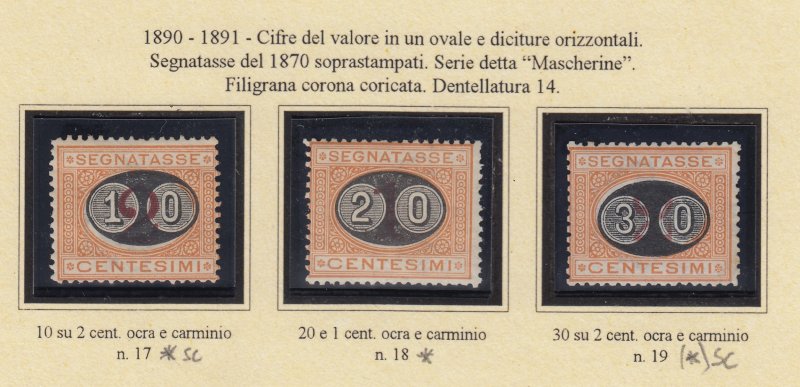 Italy Regno - Extended Collection Umberto I - cv 4400$ Segnatasse (Tax)