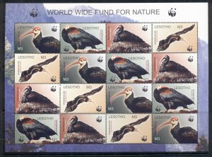 Lesotho 2004 WWF Southern Bald Ibis, bird sheetlet MUH