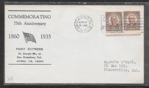 #684 on PONY EXPRESS 75th ANNIVERSARY APR/14/1935 (A1314)