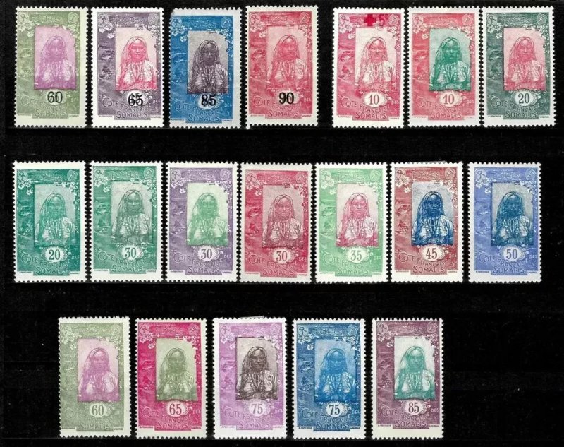 French Coast of Somalia 1900/1930 ☀ Used/MH collection of stamps
