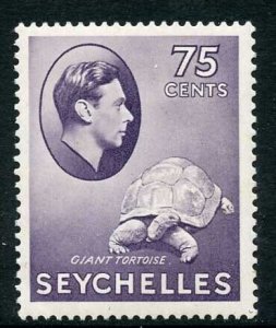 Seychelles SG145a 75c deep slate (Chalky) (tiny corner crease) U/M