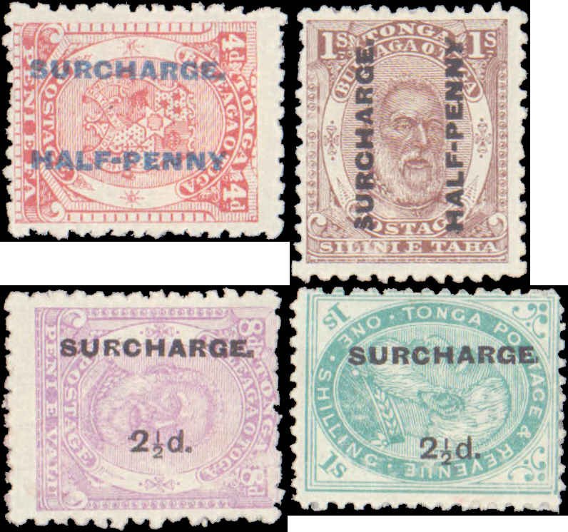 Tonga #21-24, Complete Set(4), 1894, Hinged