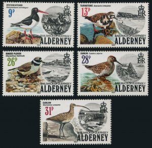 Alderney 13-17, MNH. Mi 13-17. Birds 1984. Oyster catcher, Turnstone, Curlew.