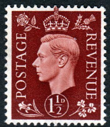 GB KGVI 1937 1.5d Red-Brown SG464 Mint Lightly Hinged