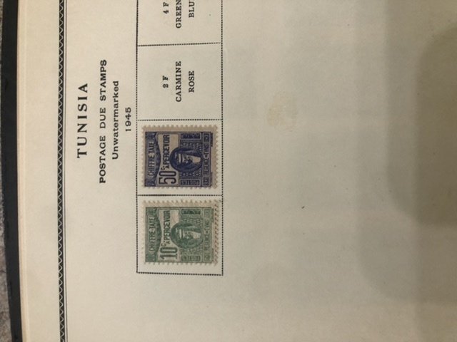 Beautiful Norway & Tunisia Stamp Book Very Old Missing Cover