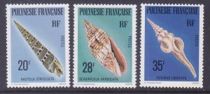 French Polynesia 323-25 MNH 1979 Various Sea Shells Full set of 3