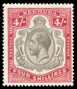 Bermuda #41 Cat$75, 1920 4sh carmine and black, hinged