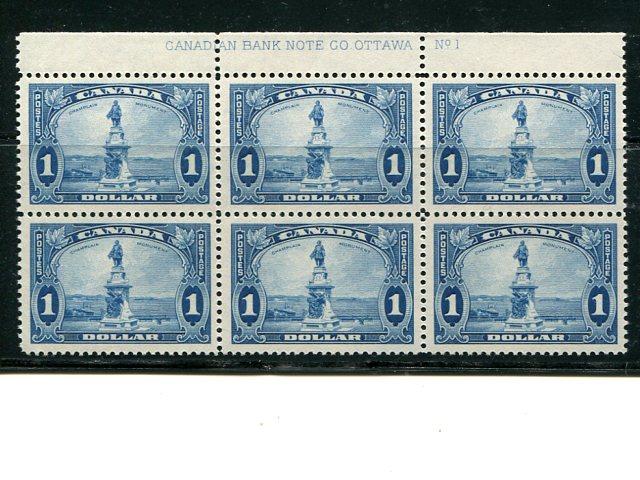 Canada #227  Imprint Block of 6   Mint VF.   - Lakeshore Philatelics