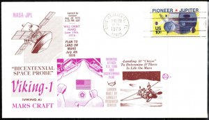 1975 US Space Cover Viking 1 Mars Craft NASA's Viking Program