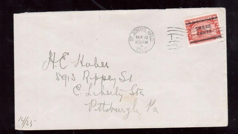 Newfoundland #130 Very Fine Used On 2nd Day Cover To USA