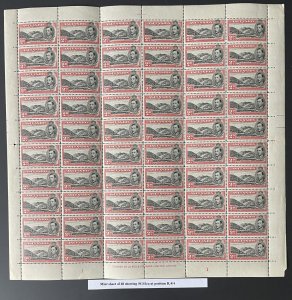 ASCENSION GVI SG41c + 41ca, 2d SHEET x 60 MOUNTAINEER FLAW, NH MINT. Cat £375+