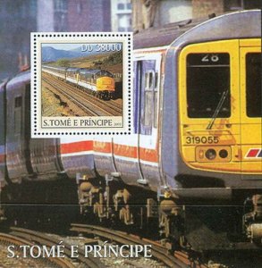 St Thomas - Trains on Stamps, Scott #1570 - Stamp S/S - ST3112