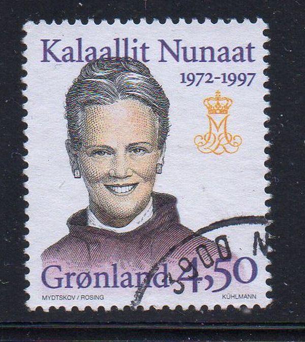 Greenland Sc 314 1997 25th anniversary Queen stamp used