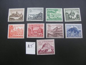 Germany 1939 MNH  SC B160-168  SET  XF 60 EUROS (115)