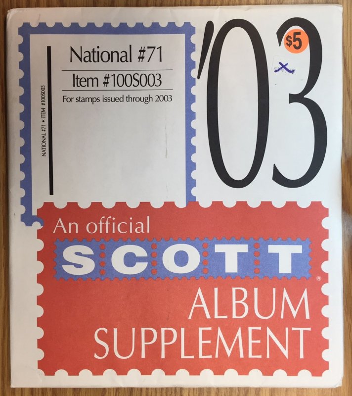 Scott National #71 Item #100S003 Album Supplement (through 2003)