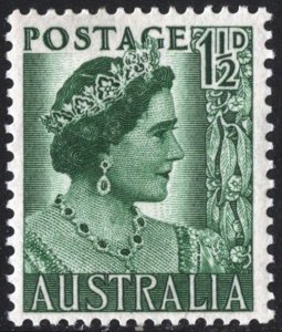 Australia SC#230 1½d Queen Elizabeth (1950) MNH