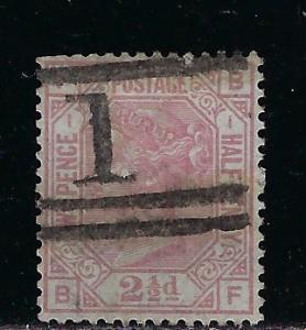 Great Britain Scott # 66, used, plate # 1/BF
