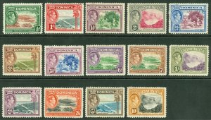 SG 99-108a Dominica 1938-47. ½d to 10/-. Fine unmounted mint