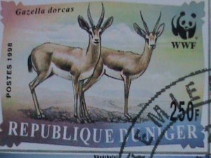 NIGER STAMP-1998 SC#986b WWF-WORLD WILD LIFE FUND- ANIMALS  S/S CAT. $40 VF