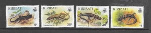 KIRIBATI #491-4 LIZARDS MNH