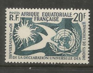 FRENCH EQUATORIAL AFRICA  202  MNH,  HUMAN RIGHTS, COMMON DESIGN