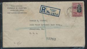 GAMBIA (P0404B) 1931 REG KGV 6D ELEPHANT FROM BATHURST TO USA 