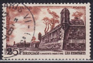 France 779 USED 1955 Fortifications, Brouage 25F