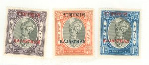 Rajasthan #16-18 Unused Single