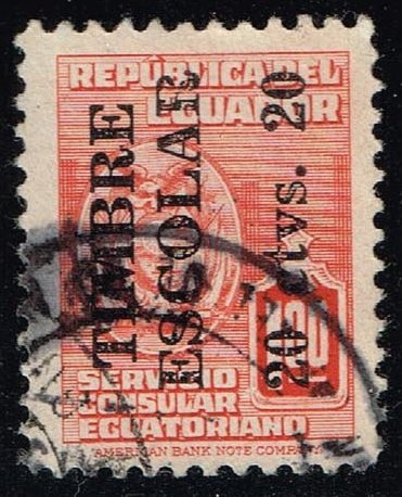 Ecuador #RA60 Surcharged Consular Service Stamp; Used (0.25)